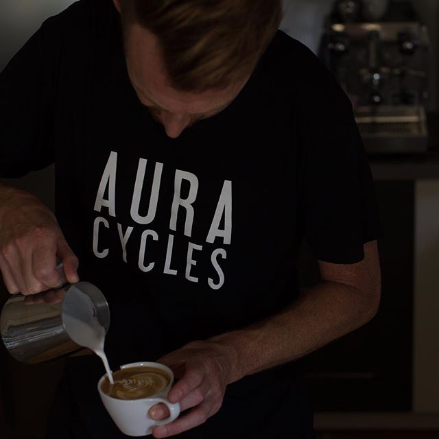 Weekend vibes in the @auracycles T. Available now in black or white through the webshop on our Facebook site.